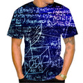 Camisetas Gráficas Divertidas de Fórmulas Matemáticas Moda Verão Manga Curta Impressão 3D Camisetas Infantis Casuais Pulôveres Oversized