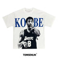 Camisetas de Verão Streetwear Basquete Kobe Bryant Gráficos Impressos Soltas e Largas Camisetas Femininas e Masculinas Tops Camiseta Unissex