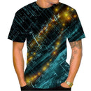Camisetas Gráficas Divertidas de Fórmulas Matemáticas Moda Verão Manga Curta Impressão 3D Camisetas Infantis Casuais Pulôveres Oversized