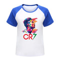 Camiseta de Futebol Infantil de Verão CR7 para Meninos e Meninas, Fantasia No.7, Conjunto de Pijama com Camiseta + Calça, Futebol Ronaldo CR7 Impressão, Roupas Infantis, Presentes