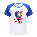 Camiseta de Futebol Infantil de Verão CR7 para Meninos e Meninas, Fantasia No.7, Conjunto de Pijama com Camiseta + Calça, Futebol Ronaldo CR7 Impressão, Roupas Infantis, Presentes