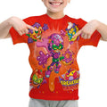 Camiseta Padrão 3D SuperThings Infantil Camiseta O-neck Manga Curta Roupas Meninas Casual Camiseta Tops Primavera Verão Roupas Infantis