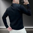 Moletom Masculino Outono Inverno 2025 Nova Moda Marca Gola Redonda Plus Veludo Reforçado Pulôver Versátil Manga Longa