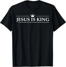 Camiseta Cristã Jesus É Rei Versículo Bíblico para Homens e Mulheres Estilo Unissex Clássica de Mangas Curtas