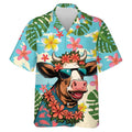 Camisas Engraçadas e Legais de Vaca Roupas Masculinas Camisa de Botão com Lapela Havaiana Estampa 3D Casual Moda Padrão de Personalidade Blusa na Moda