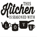 Adesivos de Parede para Cozinha ESTA COZINHA É TEMPERADA COM AMOR Adesivos de Parede com Frases Decoração de Restaurante e Casa