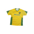 Camiseta Esportiva da Seleção Brasileira de Futebol Masculina, Solta, de Secagem Rápida, Respirável, de Manga Curta, para Verão, T-shirt Masculina para Fitness ao Ar Livre