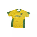 Camiseta Esportiva da Seleção Brasileira de Futebol Masculina, Solta, de Secagem Rápida, Respirável, de Manga Curta, para Verão, T-shirt Masculina para Fitness ao Ar Livre