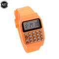 Relógio Calculadora Eletrônica Infantil Micro Calculadora Relógio de Silicone com Data e Multifuncional Relógio Mini Calculadora Portátil