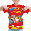 Camiseta Padrão 3D SuperThings Infantil Camiseta O-neck Manga Curta Roupas Meninas Casual Camiseta Tops Primavera Verão Roupas Infantis