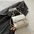 Mochila Feminina Estilo Faculdade Moda Casual Cor Sólida Bolsas de Ombro para Senhoras Bolsa Feminina Simples de Couro PU Macio