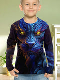 Roupas Infantis Camiseta Masculina Manga Curta Moda Estampa 3D Dragão Roupas de Verão para Crianças Roupas Casuais ao Ar Livre Tops Masculinos Gola O