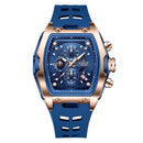 Relógio Masculino LIGE Luxo à Prova d'Água Quartzo Cronógrafo Luminoso com Data Esportivo Pulseira de Silicone