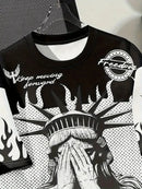 A camiseta masculina impressa em 3D para o verão de 2025 é um best-seller para exercícios de fitness esportivo, moda casual e leveza