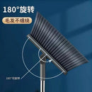 Conjunto doméstico rotativo de vassoura dobrável com pá de lixo, escova macia, vassoura de piaçava, tira antiaderente para varrer cabelos, limpar e raspar