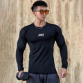 Camisetas Musculosas Masculinas Manga Longa Camiseta Slim Justa Musculação Masculina Casual Treino Jogger Basquete Top Camiseta