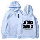 Moletom Jesus Salva João 3:16-17: Blusa de Manga Longa com Versículo Bíblico Cristão para Homens e Mulheres, Roupas de Inverno Confortáveis com Bolso e Estampa Gráfica