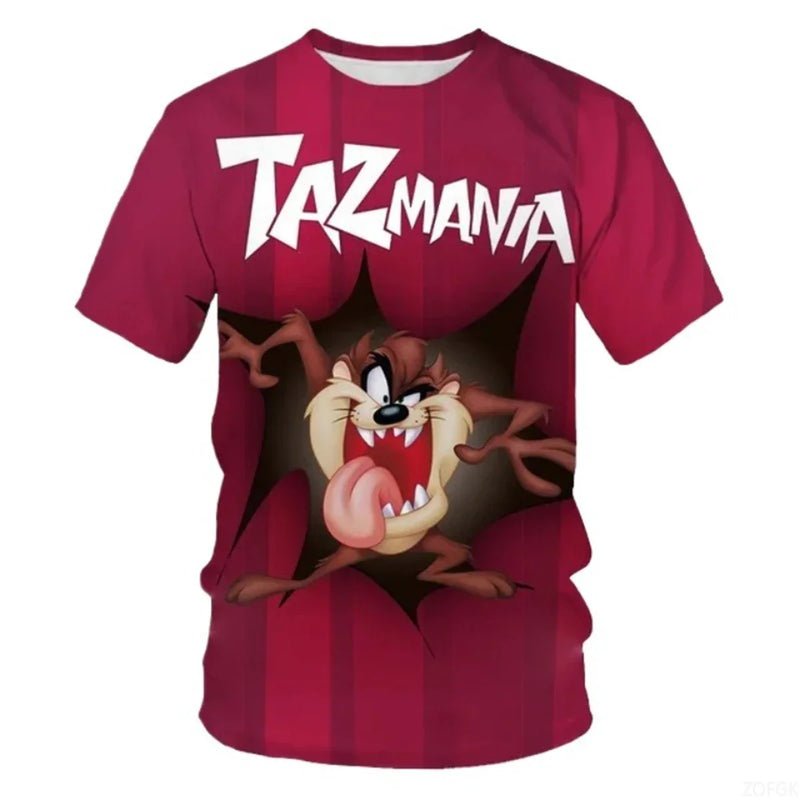 Camiseta Premium Masculina 3D com Estampa de Cartoon | Impressão Personalizada de Alta Densidade em Algodão Respirável para Conforto Durante Todo o Dia no Verão