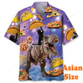 Camisas Havaianas de Gato Engraçado Impressas em 3D para Homens, Camisas de Lapela Estilo Grafite Hip Hop, Camiseta com Padrão Retrô de Ondas Japonesas
