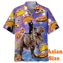 Camisas Havaianas de Gato Engraçado Impressas em 3D para Homens, Camisas de Lapela Estilo Grafite Hip Hop, Camiseta com Padrão Retrô de Ondas Japonesas