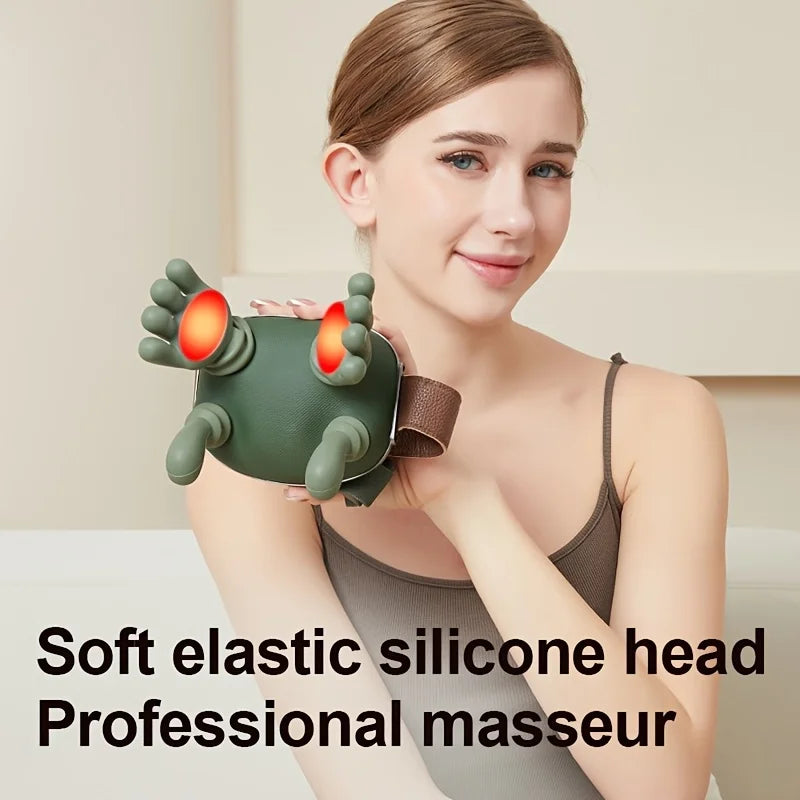 O massageador elétrico simula o movimento das mãos e proporciona massagem nos ombros, pescoço e costas, incluindo amassamento profundo em oblíquos e pernas