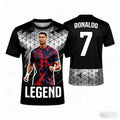 Camiseta de Futebol AI Ronaldo Nº 7 Camiseta Esportiva Masculina Impressão 3D Outono Secagem Rápida Camiseta Masculina Roupas Infantis Camiseta Feminina
