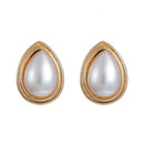 Novos Conjuntos de Joias de Casamento para Noivas Femininas Moda Elegante Minimalista Pérola Imitada Gota de Água Gargantilha Colar e Brincos