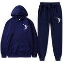 Conjunto de 2 Peças de Agasalho Esportivo de Basquete Marca Moletom Calça Moletom Masculino Feminino Conjunto de Treino Moda Casual Roupas Esportivas com Capuz Sudadera Hombre