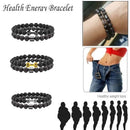Pulseiras Masculinas de Terapia de Saúde com Energia, Proteção à Saúde, Hematita, Halteres, Pedras Naturais, Pulseiras de Ímã, Presentes