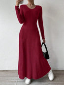 Vestidos Femininos Roupas Femininas Novo Vestido Longo de Manga Longa com Decote em V Tricotado para Mulheres Vestidos Longos Elegantes de Festa Roupas Góticas 2025